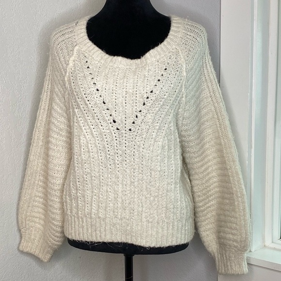 Free People White Chunky Knit Sweater - Picture 2 of 6